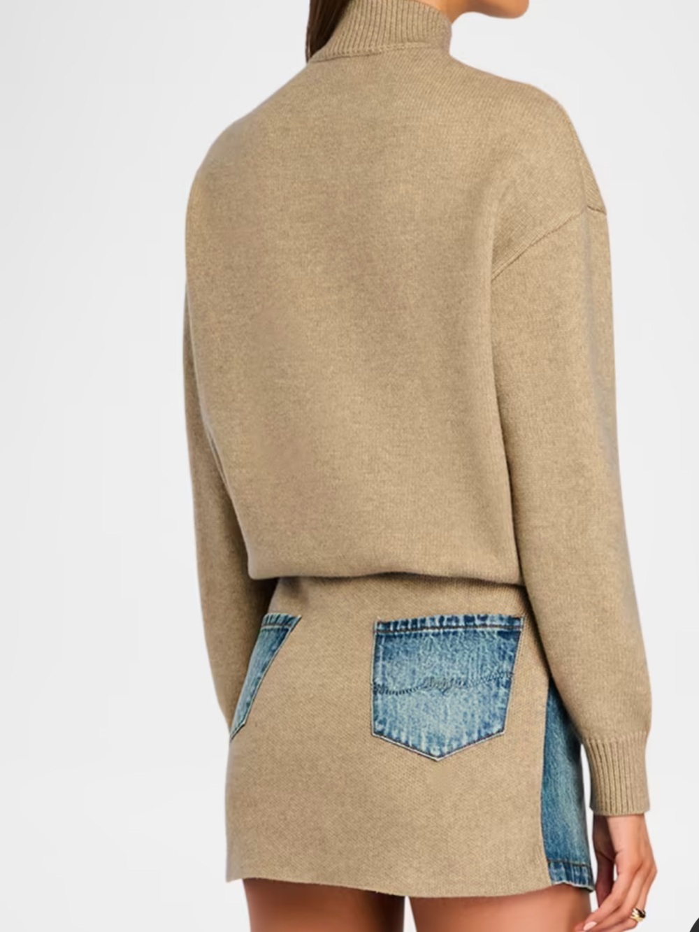 SEROYA Denim /sweater Mini Skirt dress